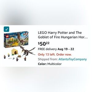 LEGO Harry Potter Hungarian Horntail Triwizard Challenge